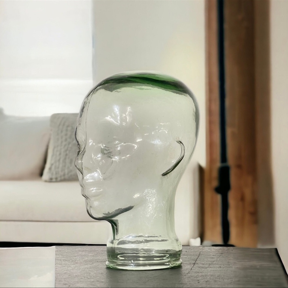 Transparent Glass Head Sculpture
